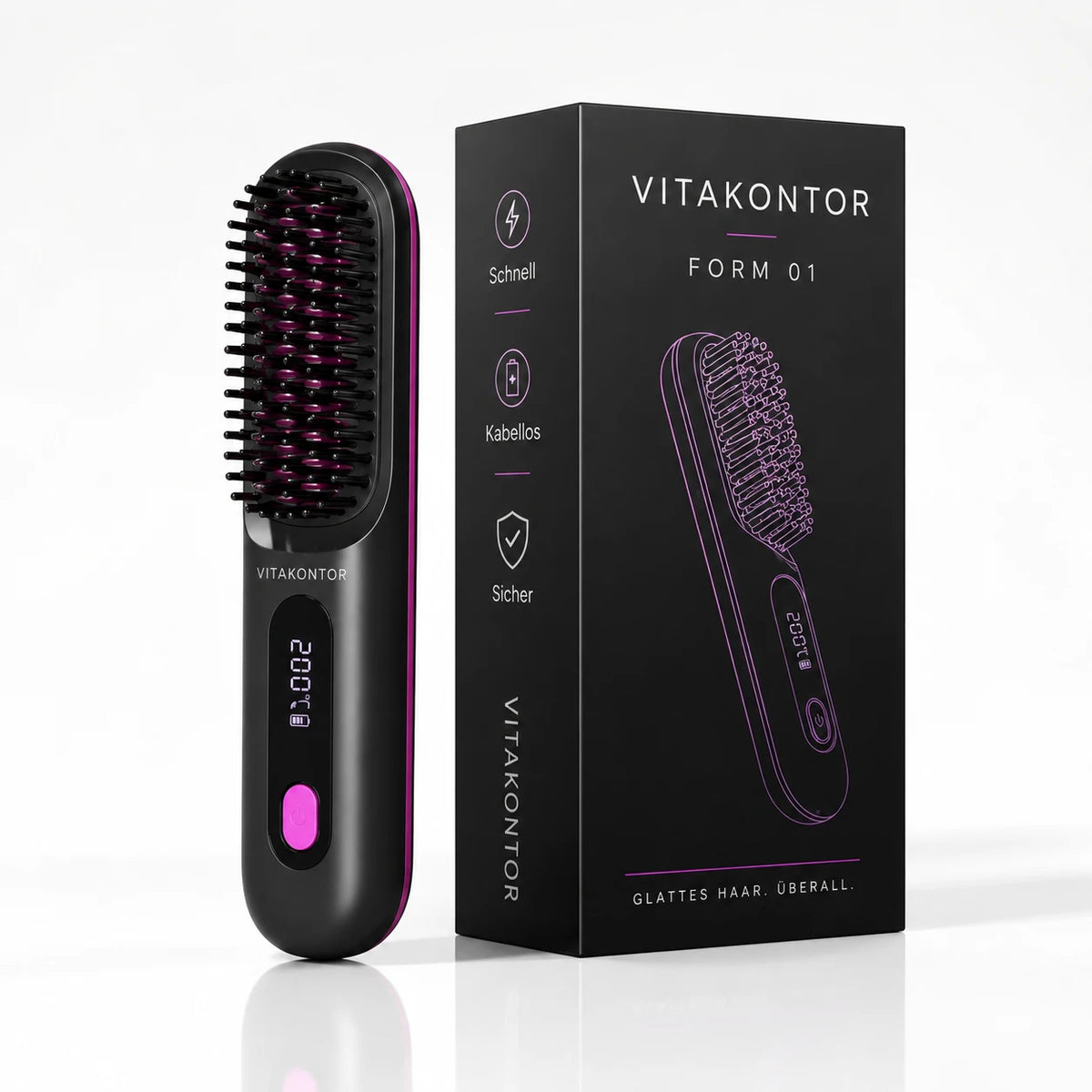 VITAKONTOR FORM 01 – Kabellose Stylingbürste für kurzes Haar